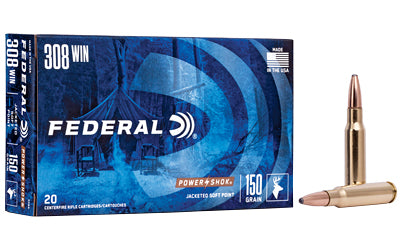 Federal, PowerShok, 308WIN, 150 Grain, Soft Point, 20 Round Box