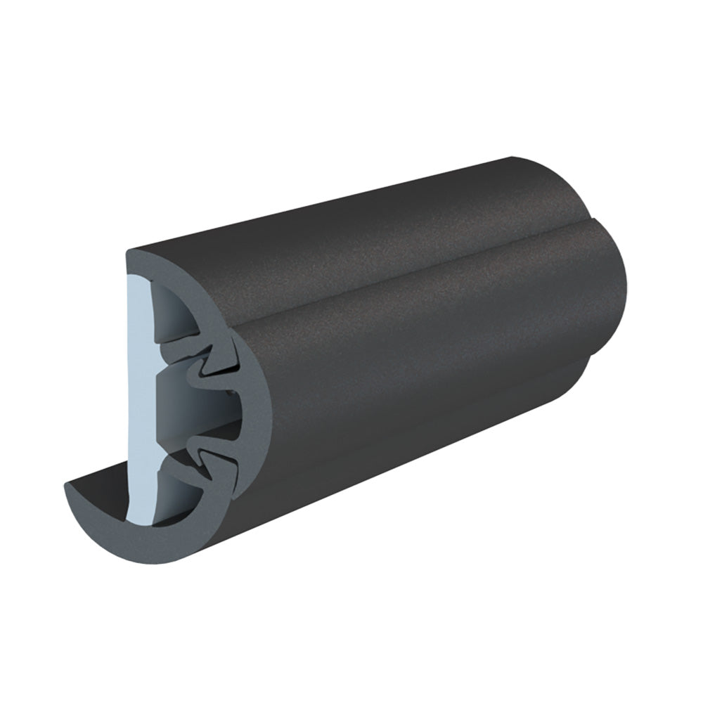 TACO SuproFlex Rub Rail Kit w/Flex Vinyl Overlay Insert - 1-5/8"H x 7/8"W x 60'L - Black w/Black Insert [V11-9991BBK60-2]