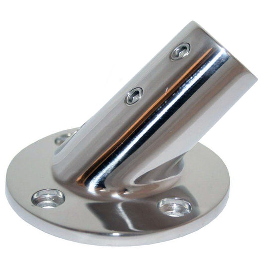 Whitecap 1" O.D. 45 Degree Round Base SS Rail Fitting [6114C]