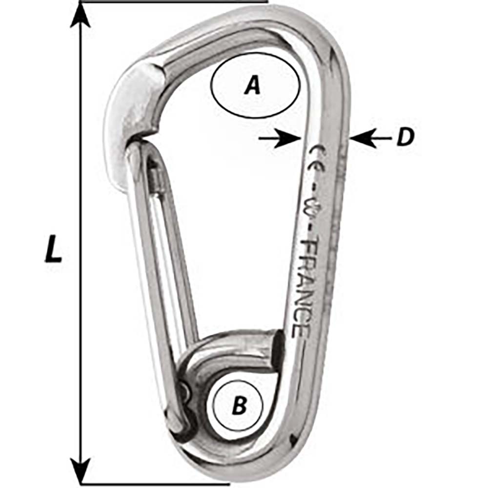 Wichard Asymmetric Carbine Hook - Length 170mm - 15/32" [02328]