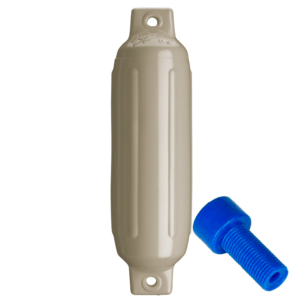 Polyform G-1 Twin Eye Fender 3.5" x 12.8" - Sand w/Adapter [G-1 SAND W/AIR ADAPTER]