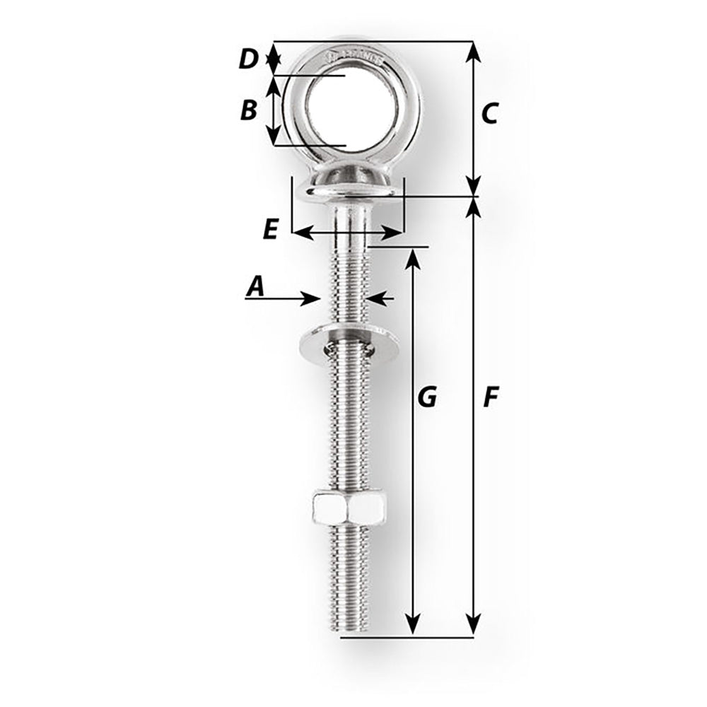 Wichard Eye Bolt - Diameter 15/32" - Length 1-9/16" [06490]