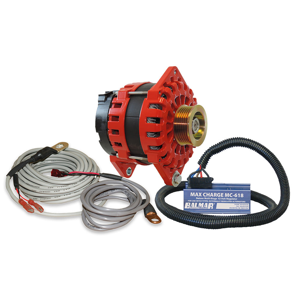 Balmar Alternator 250 AMP Kit 12V 3.15" Dual Foot Saddle K6 Pulley Regulator  Temp Sensor [XT-CR-250-K6-KIT]