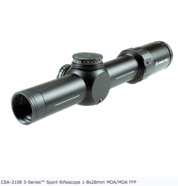 3 Series Sport Riflescope 1-8x28mm MOA/MOA FFP with SR2-MOA