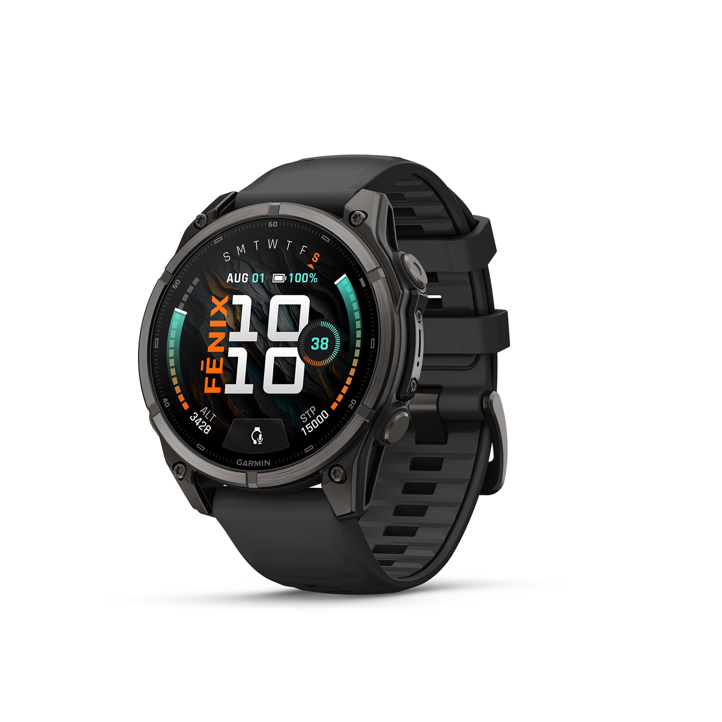 fēnix® 9 – 47 mm
Carbon Gray DLC Titanium with Black Silicone Band image 1