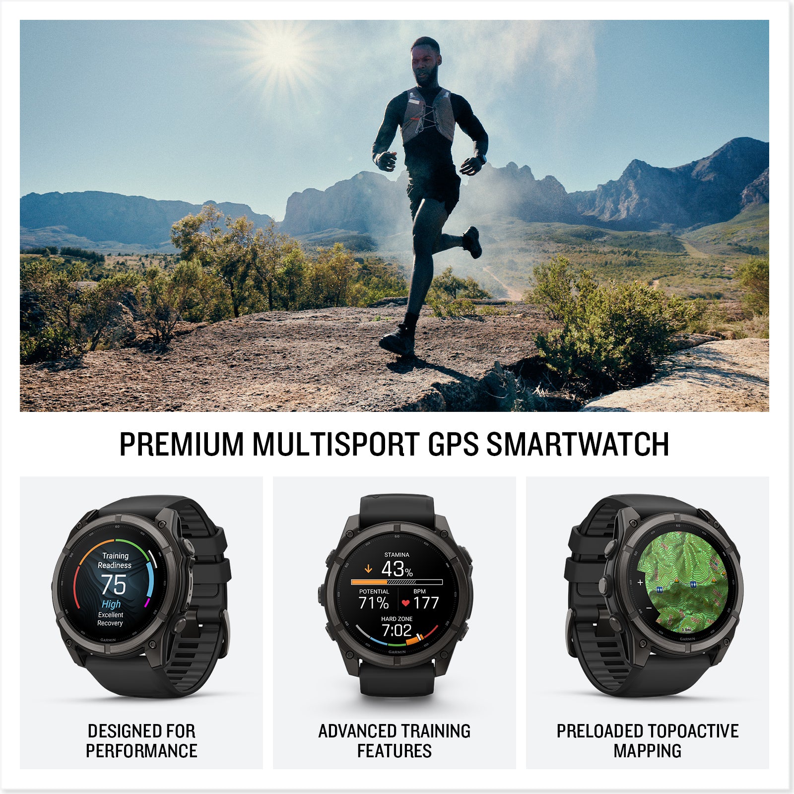 fēnix® 9 – 51 mm
Carbon Gray DLC Titanium with Black Silicone Band image 2