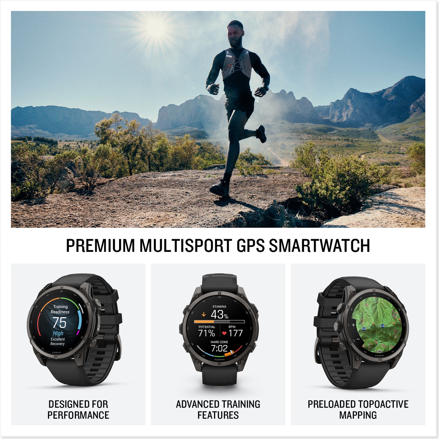 fēnix® 9 – 47 mm
Carbon Gray DLC Titanium with Black Silicone Band image 2