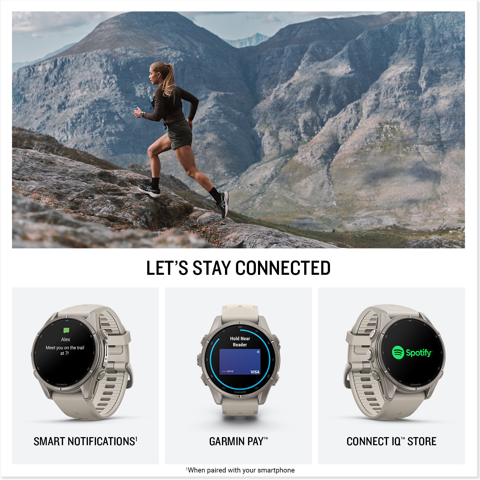 fēnix® 9 – 43 mm
Titanium with Fog Gray Silicone Band image 4