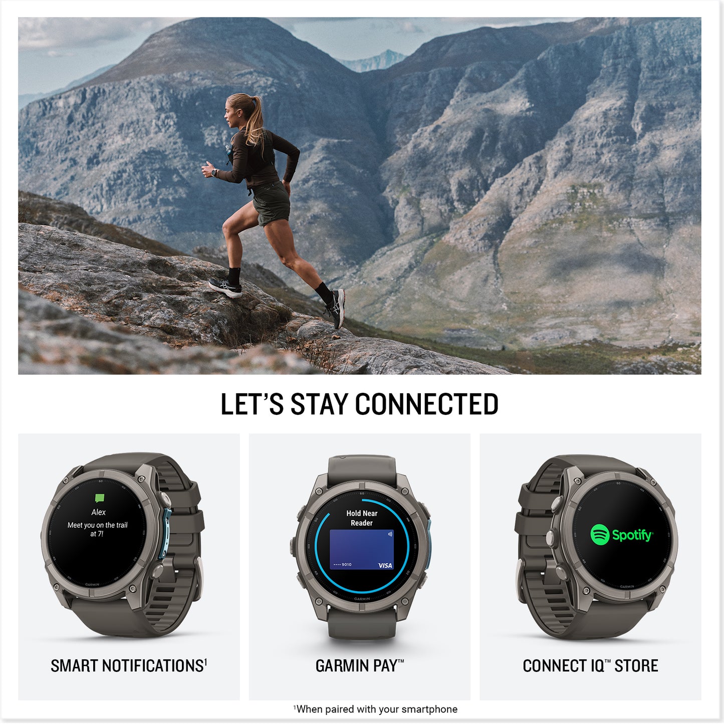 fēnix® 9 – 51 mm
Titanium with Pebble Gray Silicone Band image 4