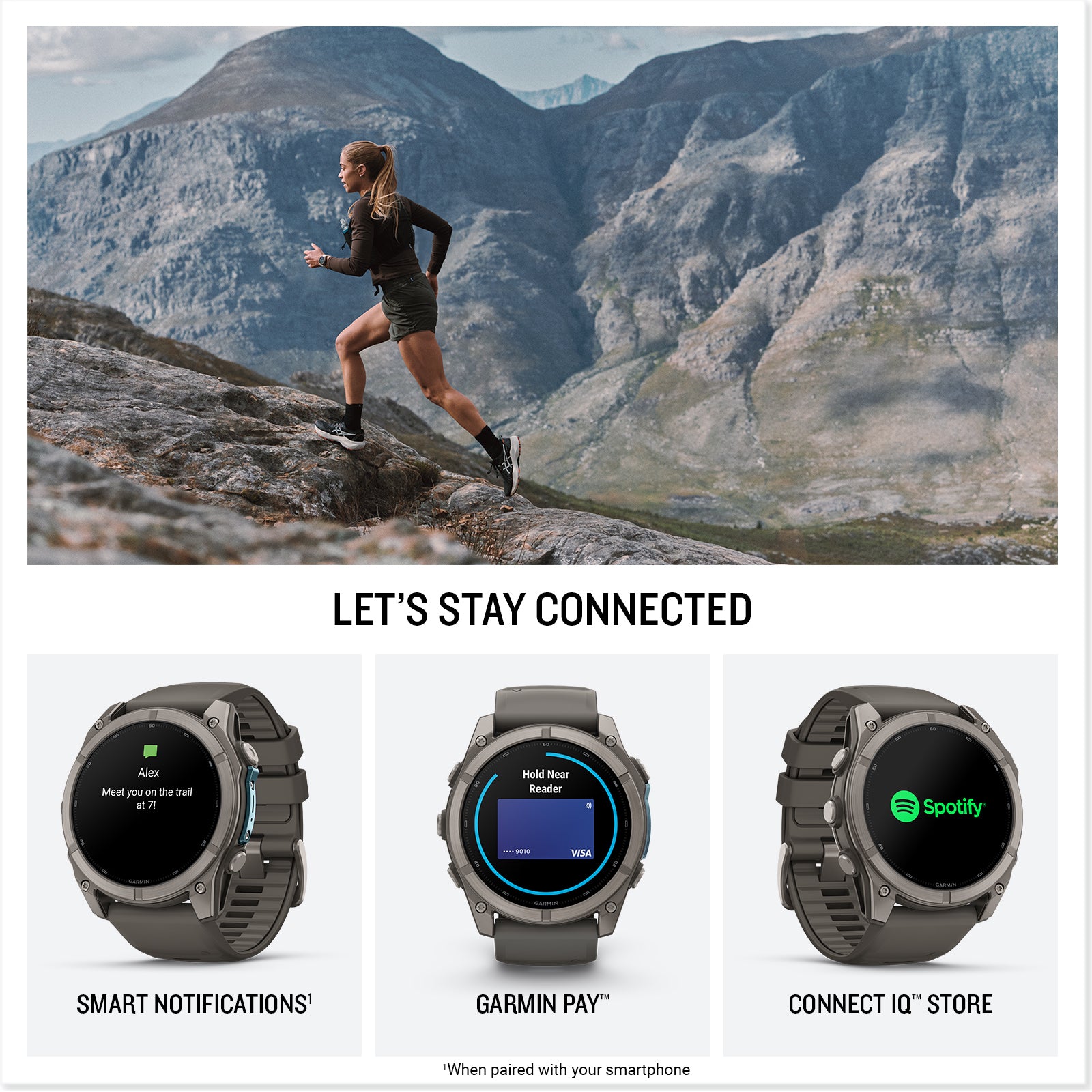 fēnix® 9 – 51 mm
Titanium with Pebble Gray Silicone Band image 4