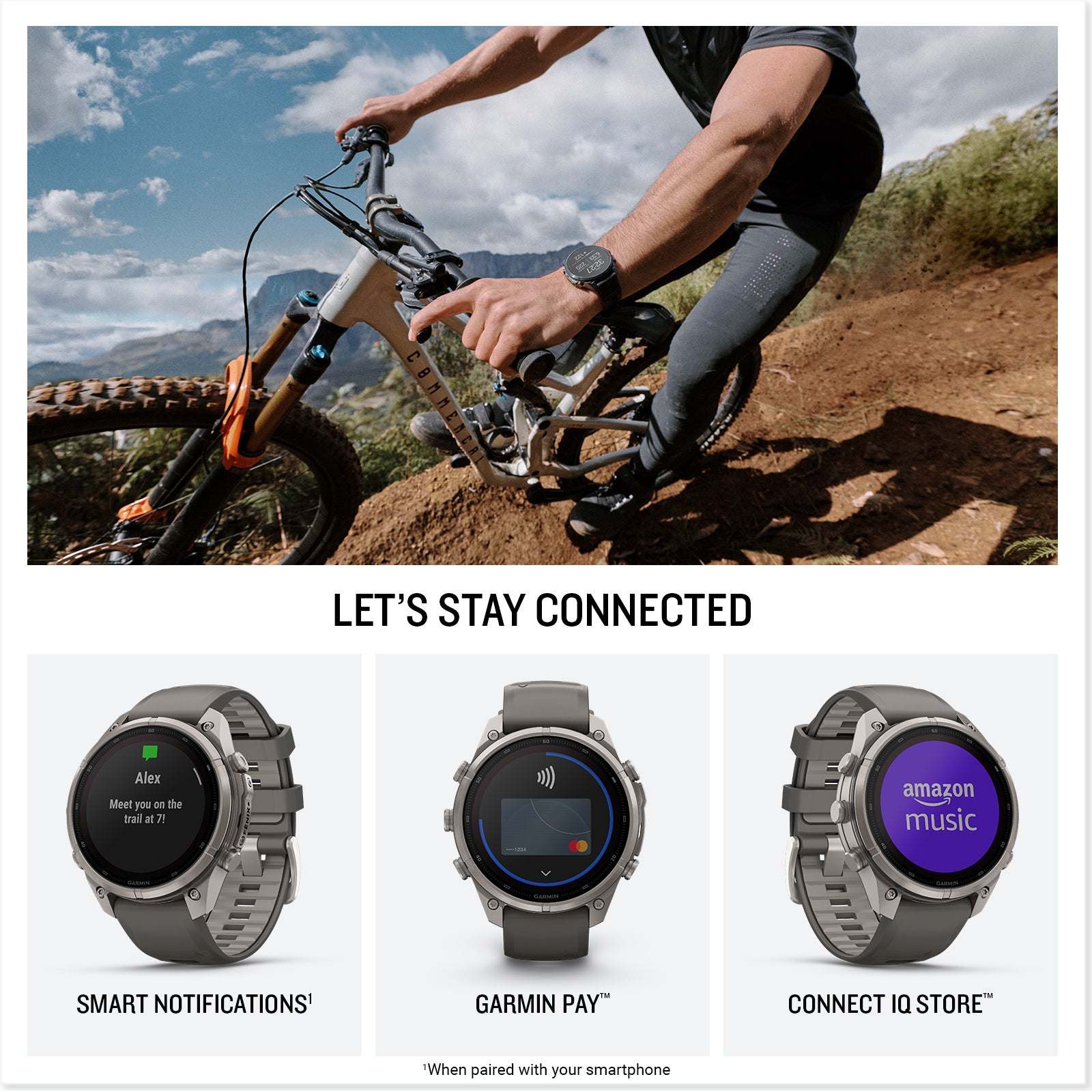 fēnix® 9 Pro – Solar, 47 mm
Titanium with Pebble Gray/Silver Gray Silicone Band image 4