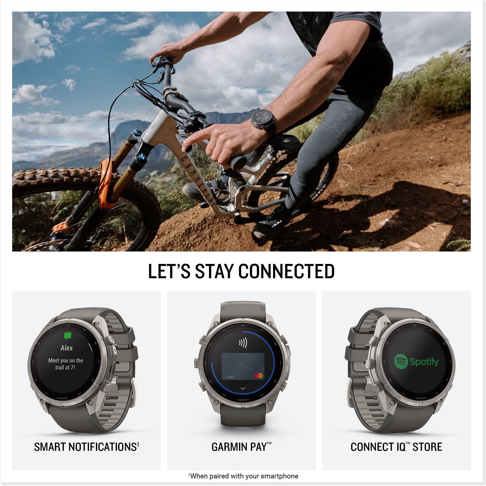 fēnix® 9 Pro – Solar, 51 mm
Titanium with Pebble Gray/Silver Gray Silicone Band image 4