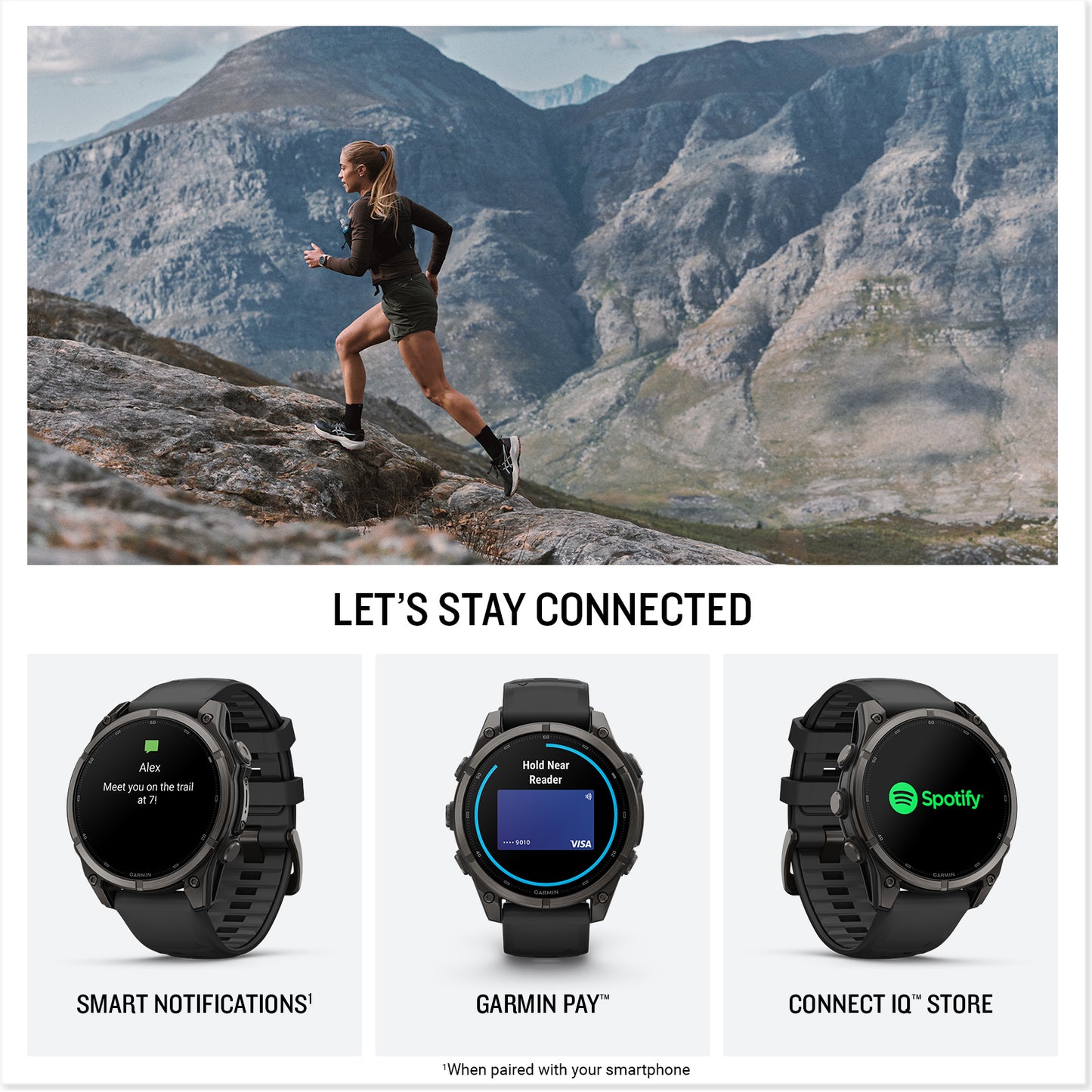 fēnix® 9 – 47 mm
Carbon Gray DLC Titanium with Black Silicone Band image 4