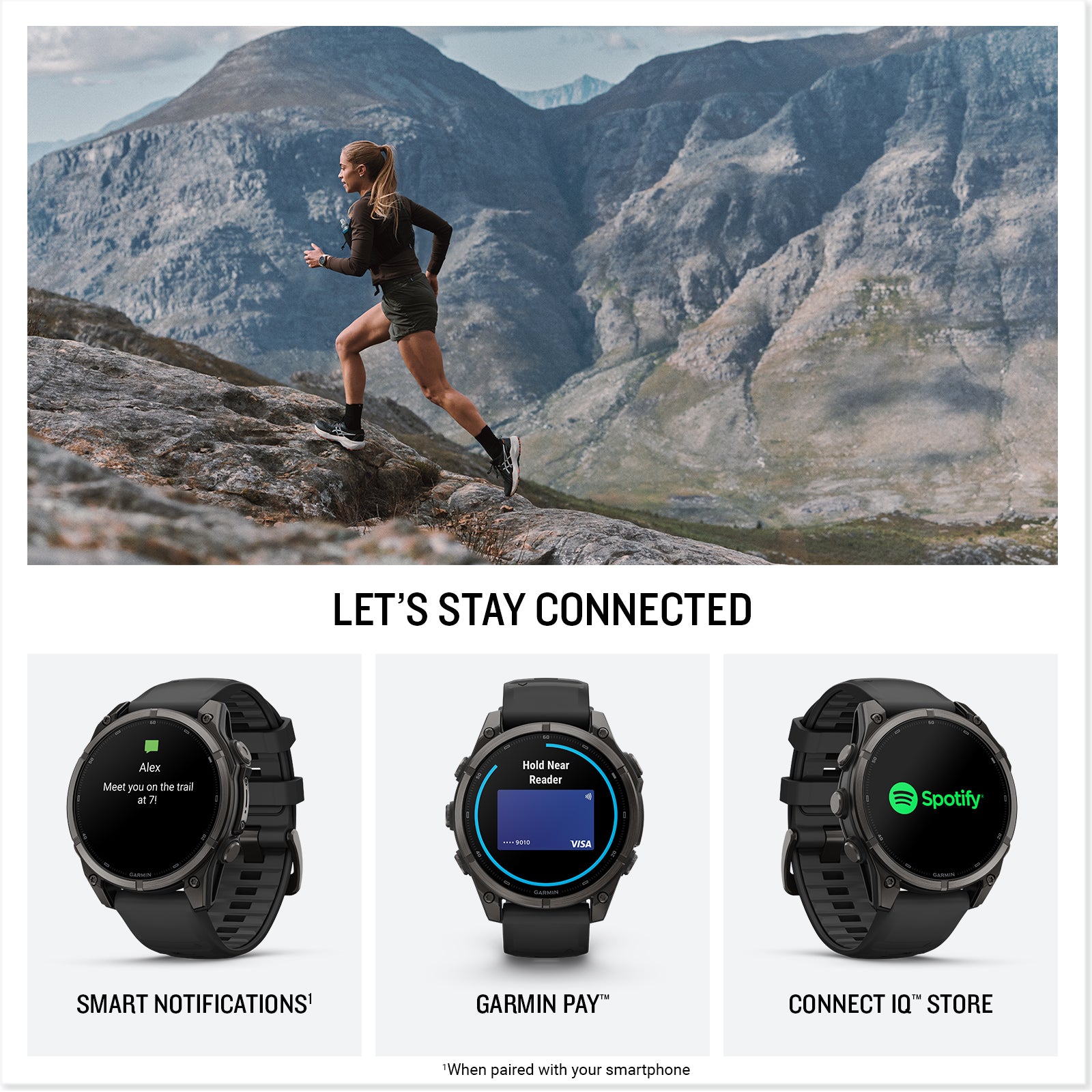 fēnix® 9 – 47 mm
Carbon Gray DLC Titanium with Black Silicone Band image 4
