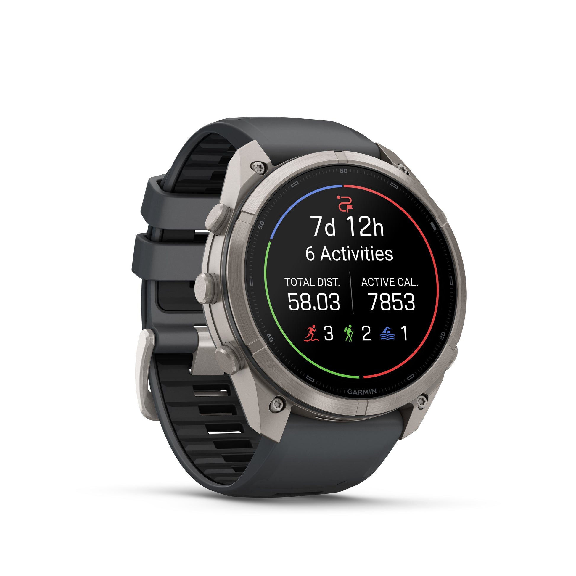 fēnix® 9 Pro – 51 mm
Titanium with Graphite/Black Silicone Band image 2
