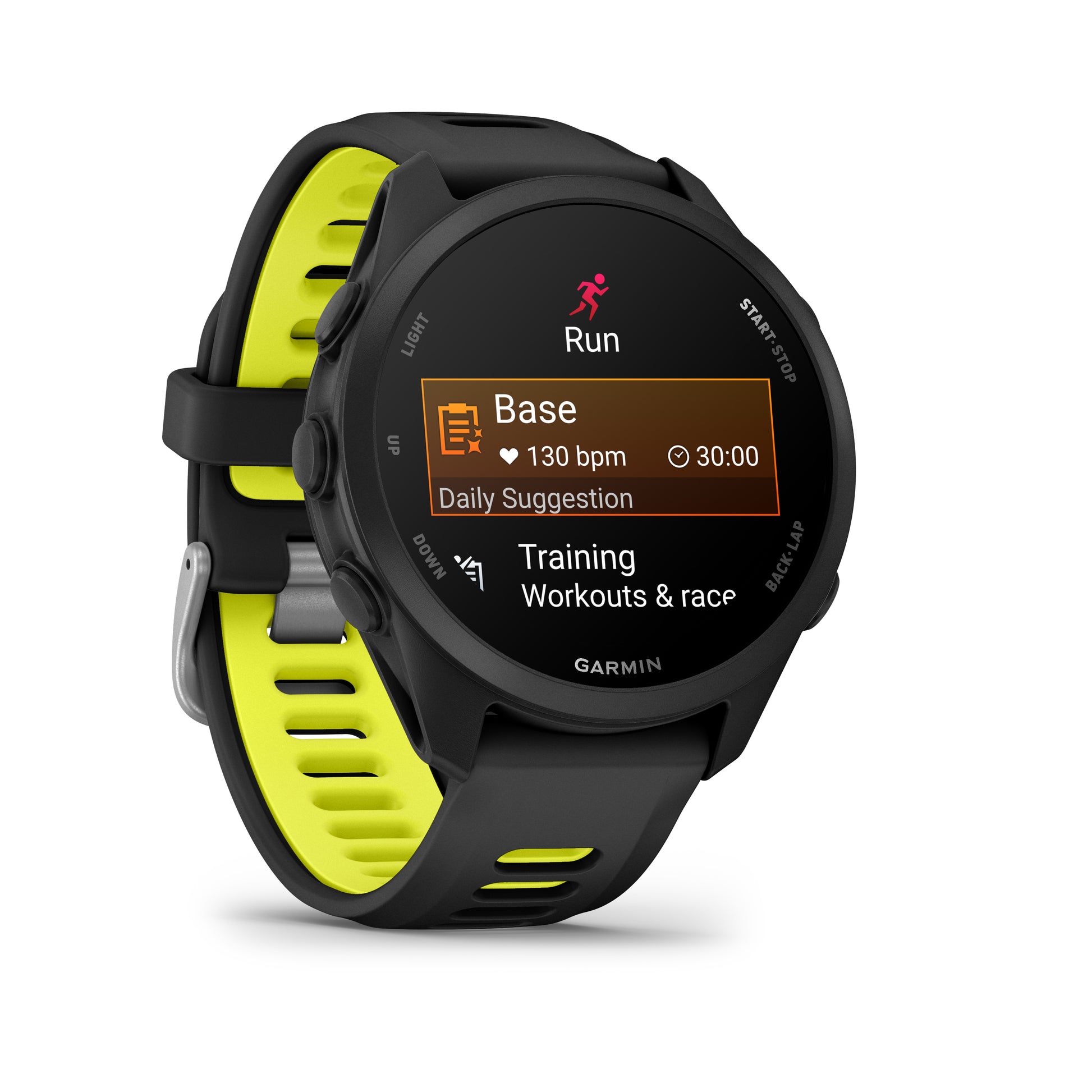 Forerunner® 170 Music, Black/Amp Yellow image 2