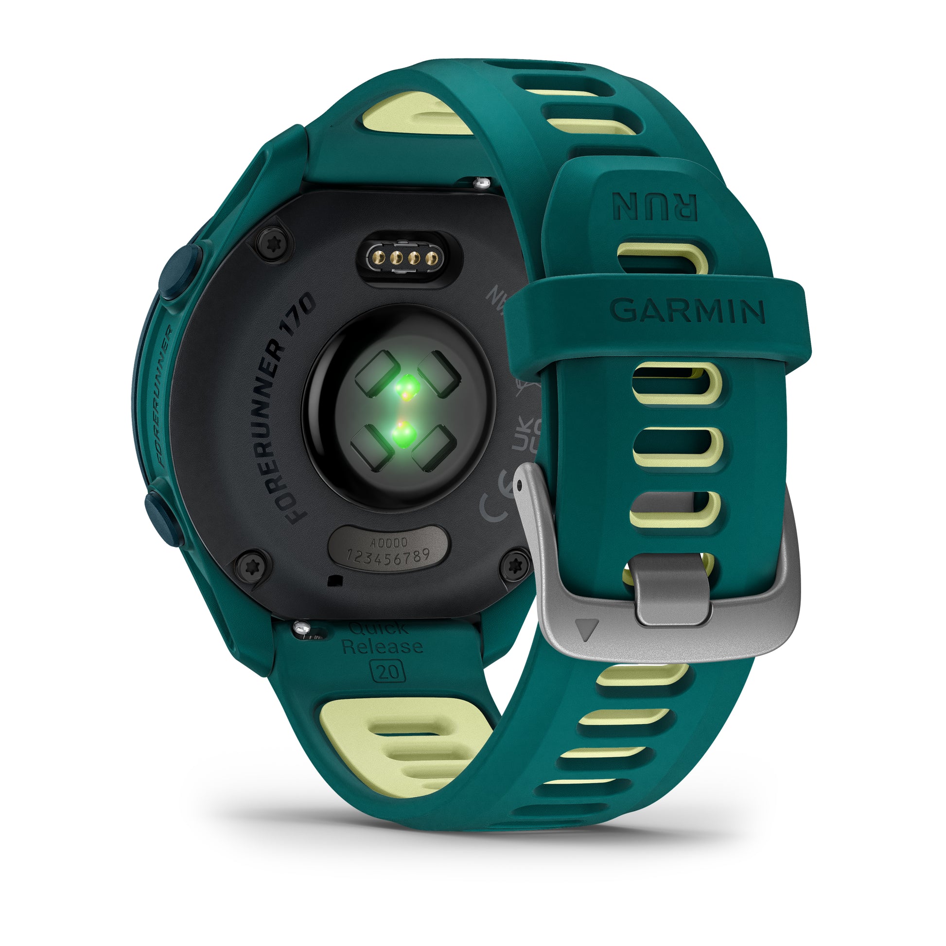 Forerunner® 170 Music, Teal Green/Citron image 3