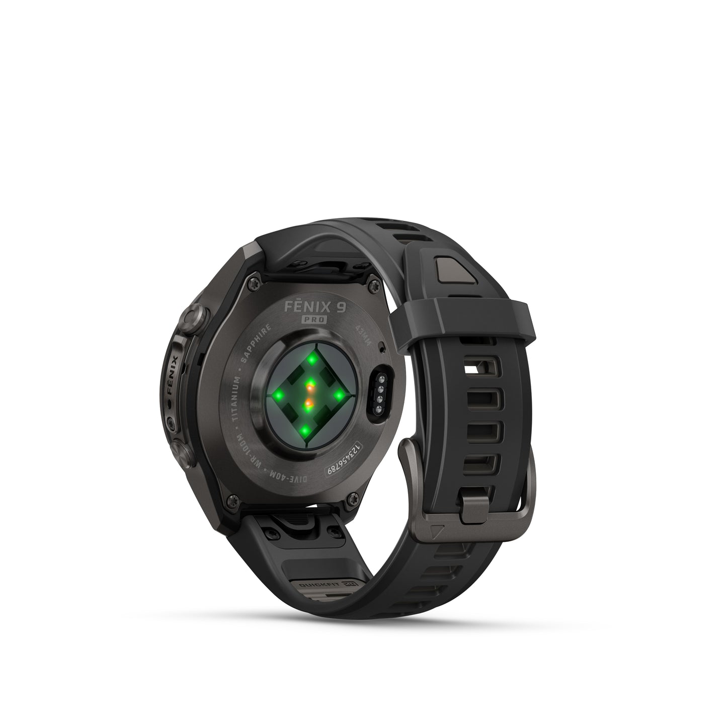 fēnix® 9 Pro – 43 mm
Carbon Gray DLC Titanium with Black/Pebble Gray Silicone Band image 3
