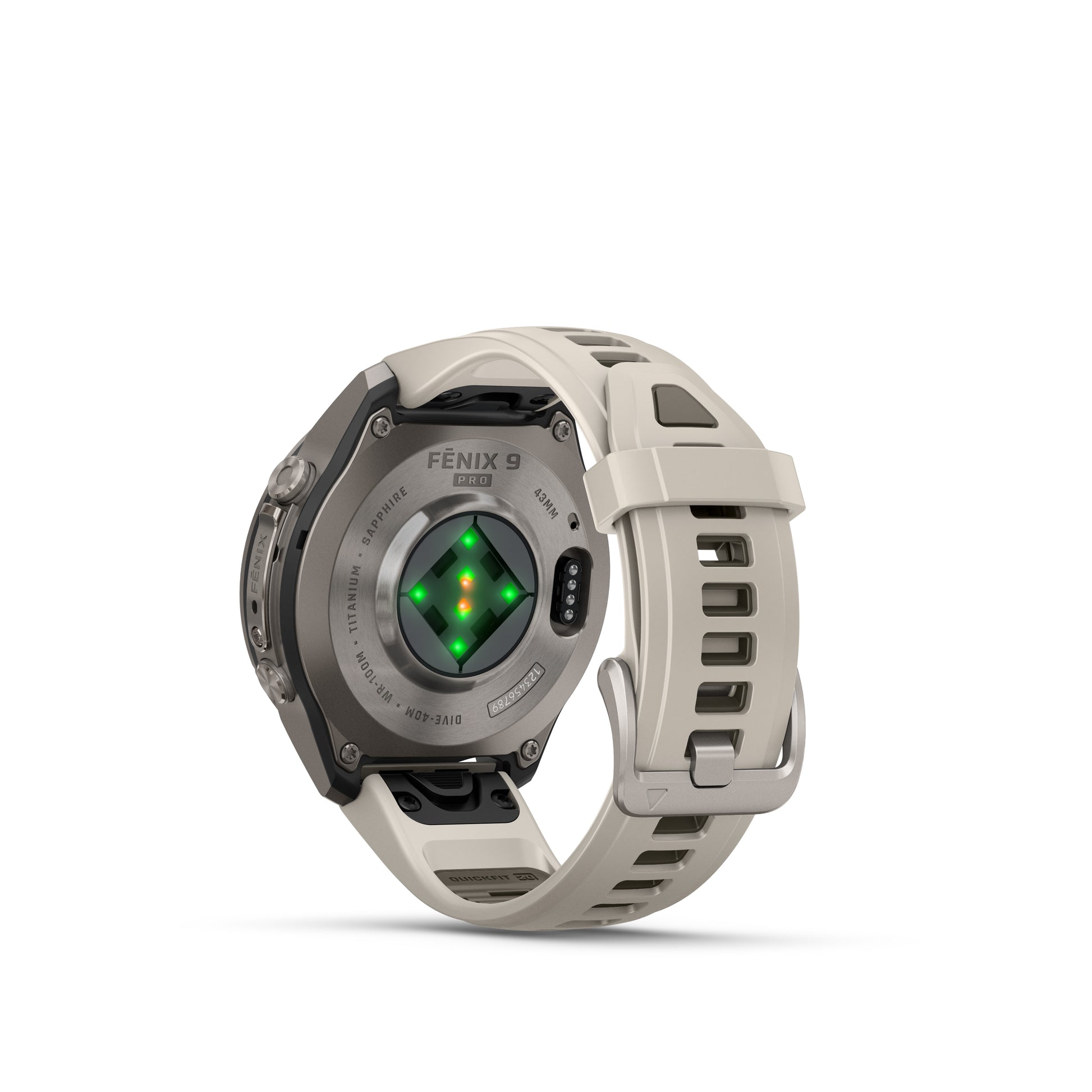 fēnix® 9 Pro – 43 mm
Titanium with Fog Gray/Dark Sandstone Silicone Band image 3