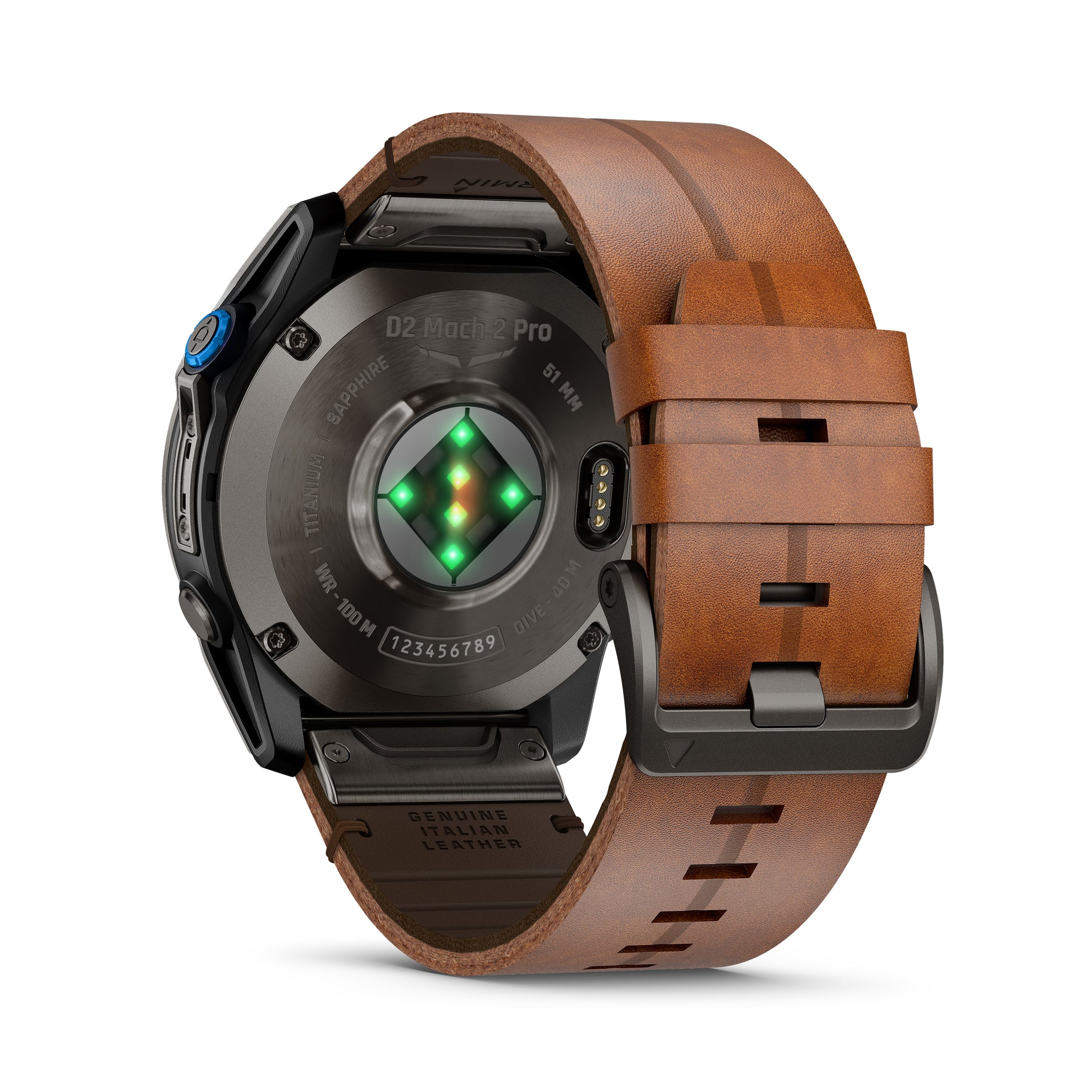 D2™ Mach 2 Pro
Carbon Gray DLC Titanium with Chestnut Leather Band image 3