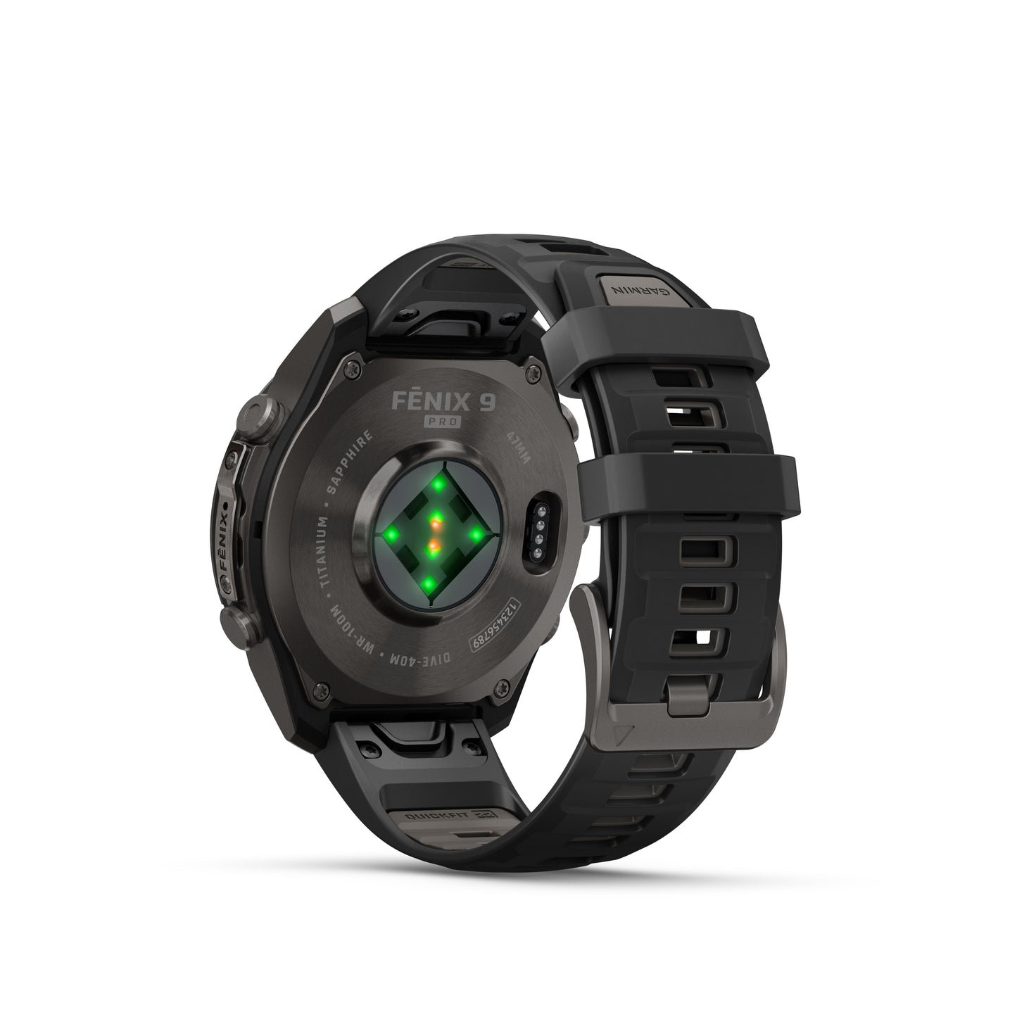 fēnix® 9 Pro – 47 mm
Carbon Gray DLC Titanium with Black/Pebble Gray Silicone Band image 3
