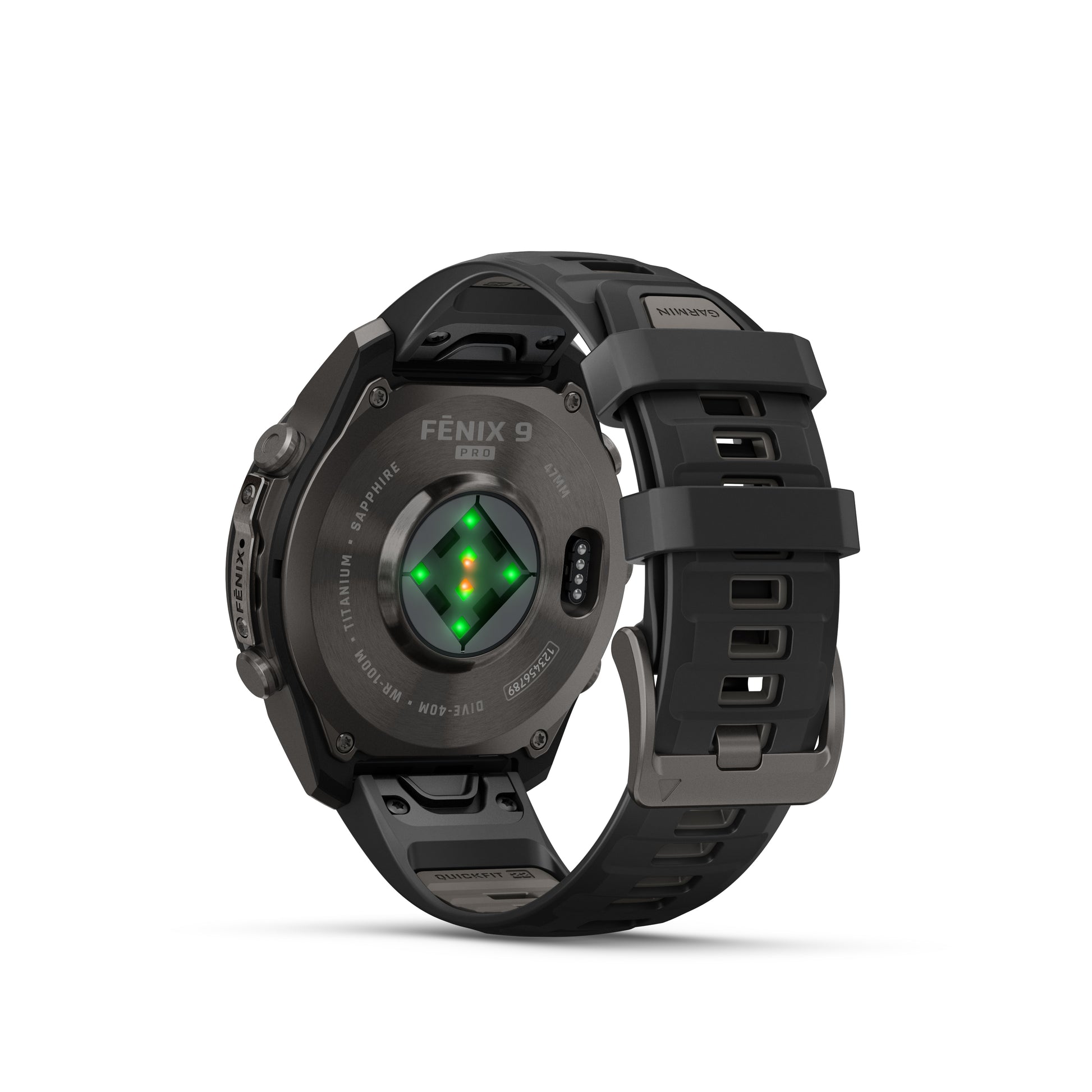 fēnix® 9 Pro – 47 mm
Carbon Gray DLC Titanium with Black/Pebble Gray Silicone Band image 3