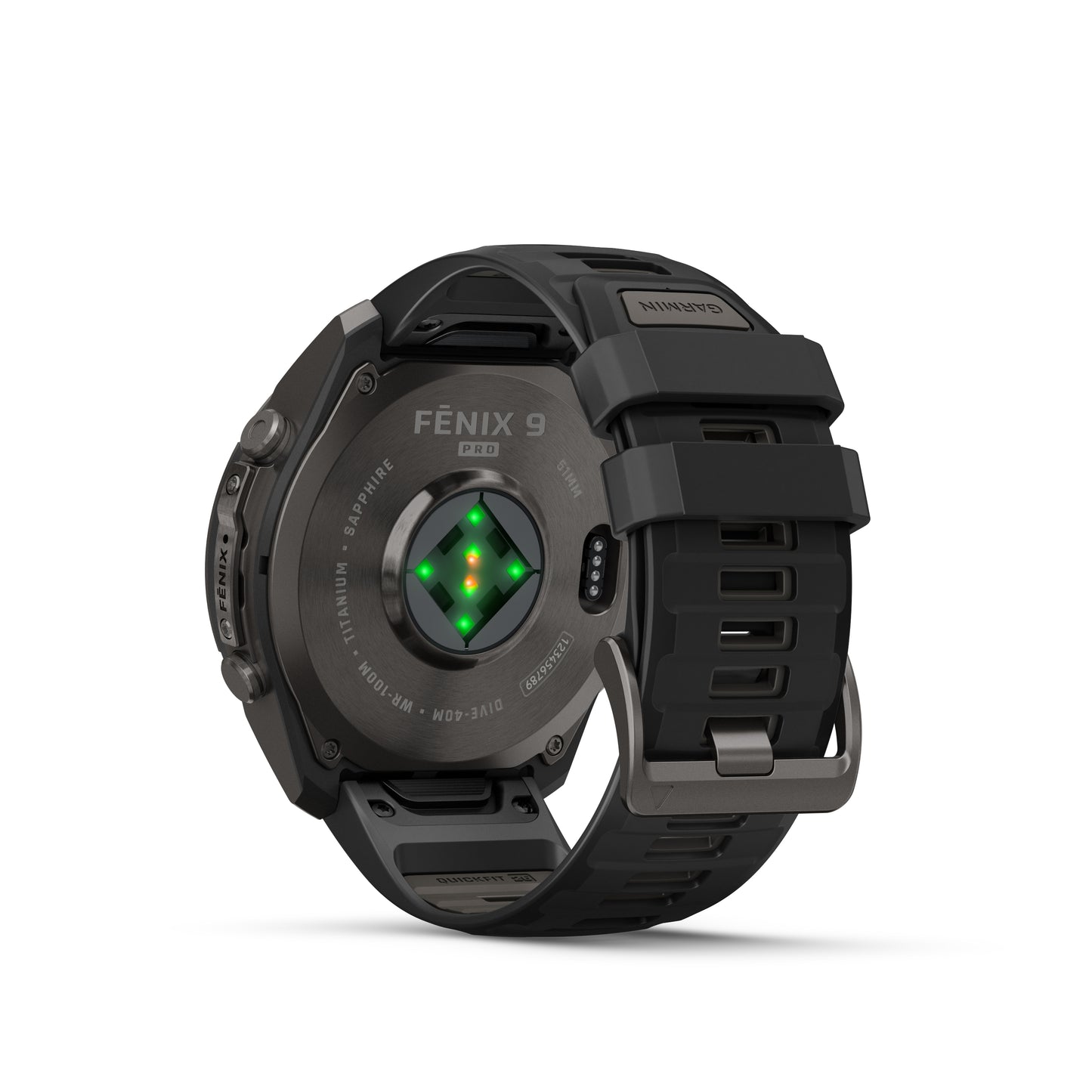 fēnix® 9 Pro – 51 mm
Carbon Gray DLC Titanium with Black/Pebble Gray Silicone Band image 3
