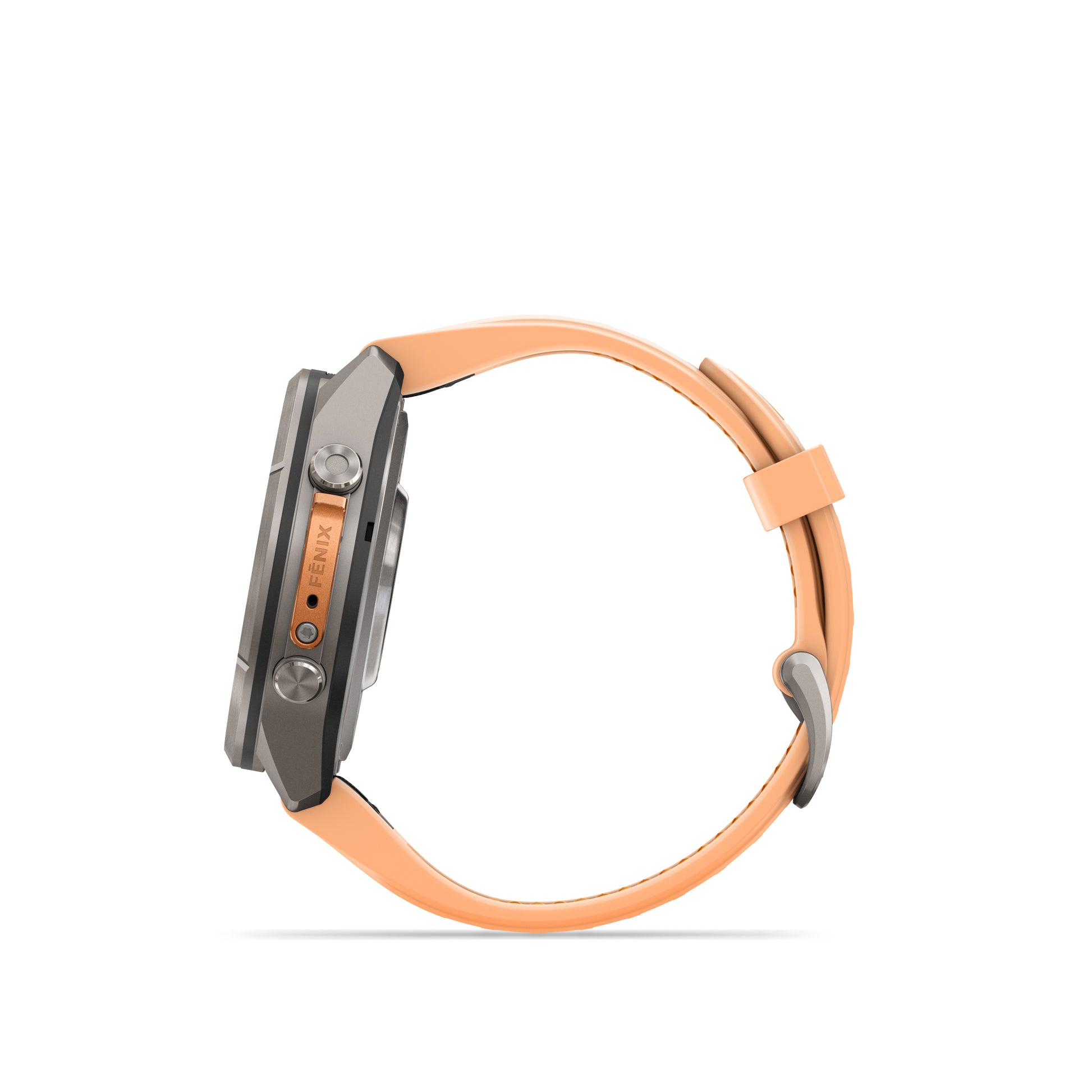 fēnix® 9 Pro – 43 mm
Titanium with Shell Pink/Autumn Orange Silicone Band image 4