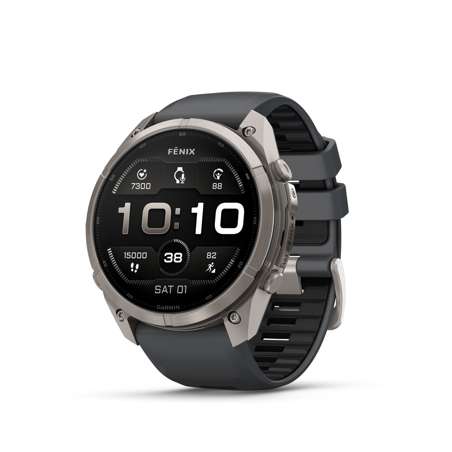 fēnix® 9 Pro – 51 mm
Titanium with Graphite/Black Silicone Band image 1