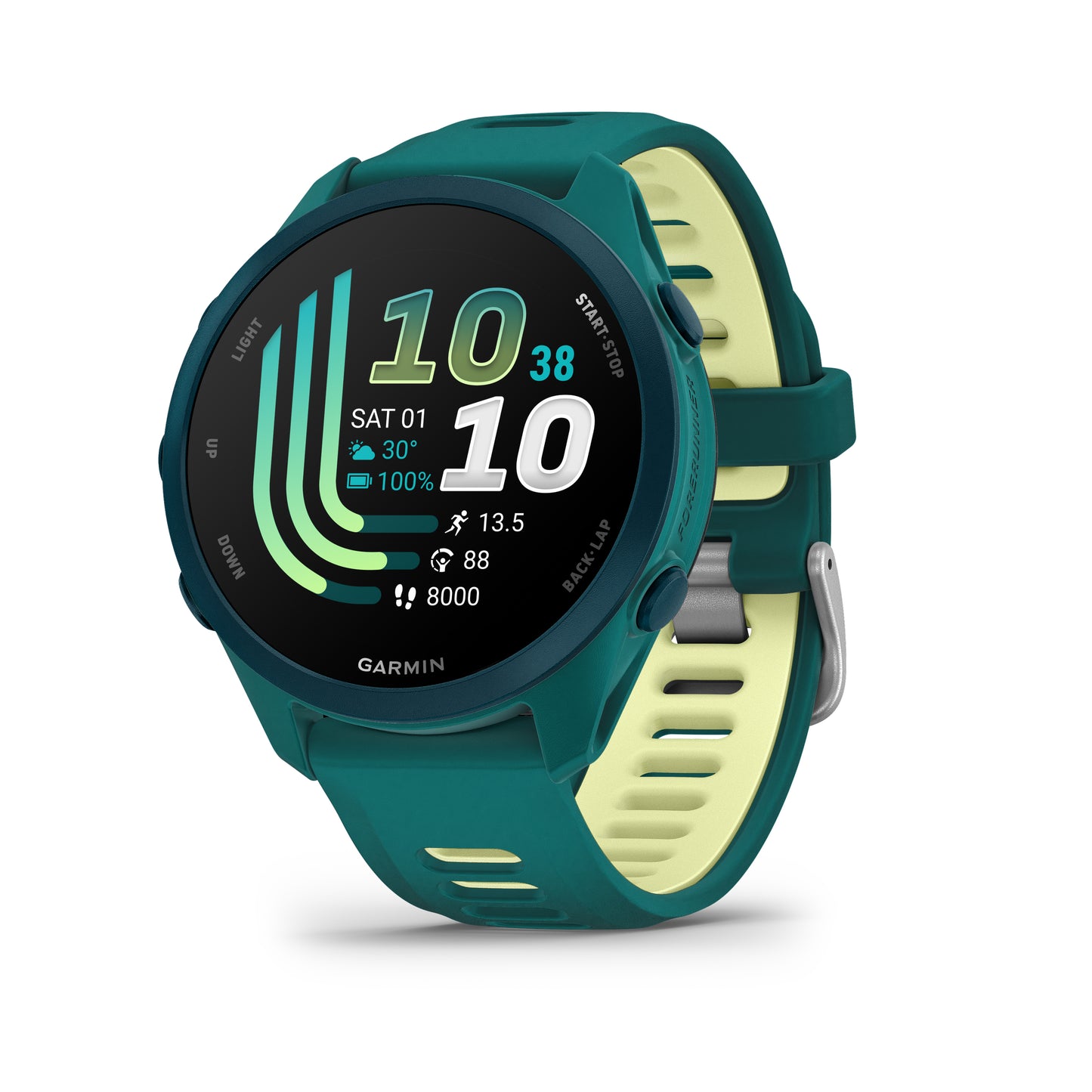 Forerunner® 170 Music, Teal Green/Citron image 1