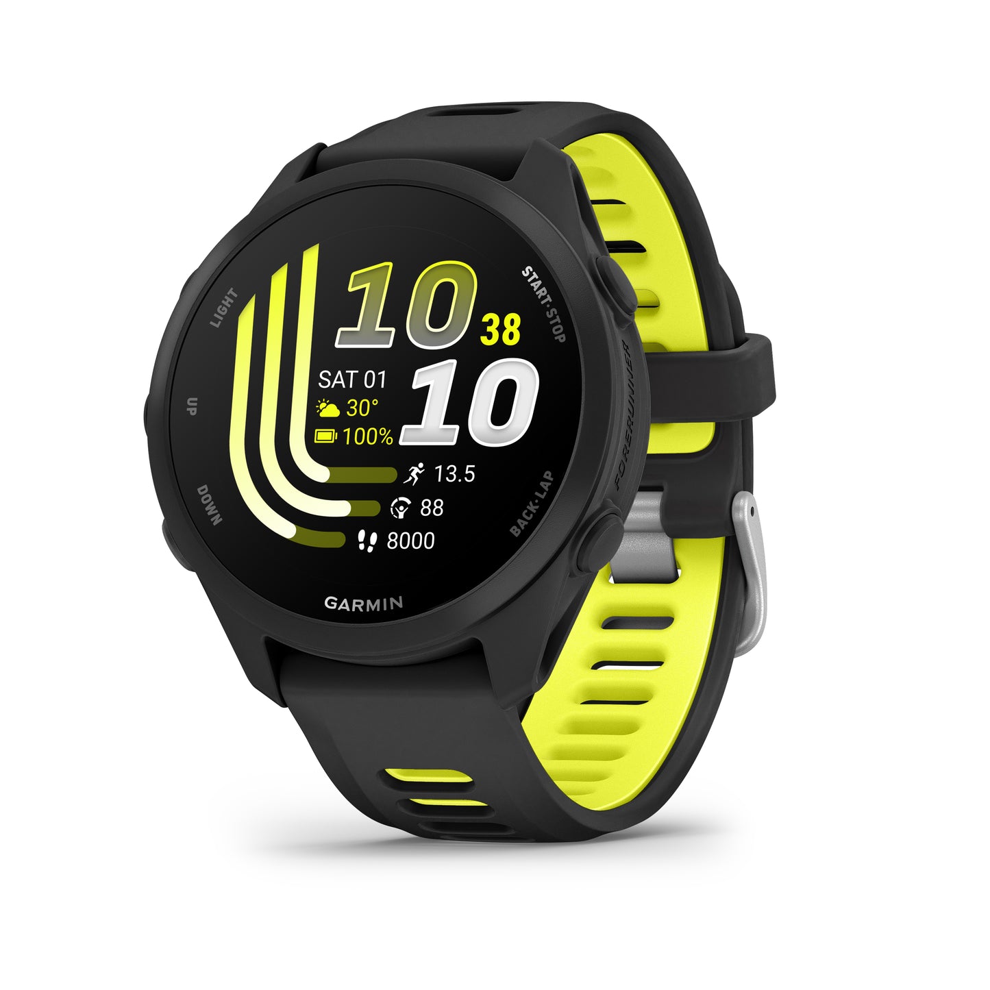 Forerunner® 170 Music, Black/Amp Yellow image 1