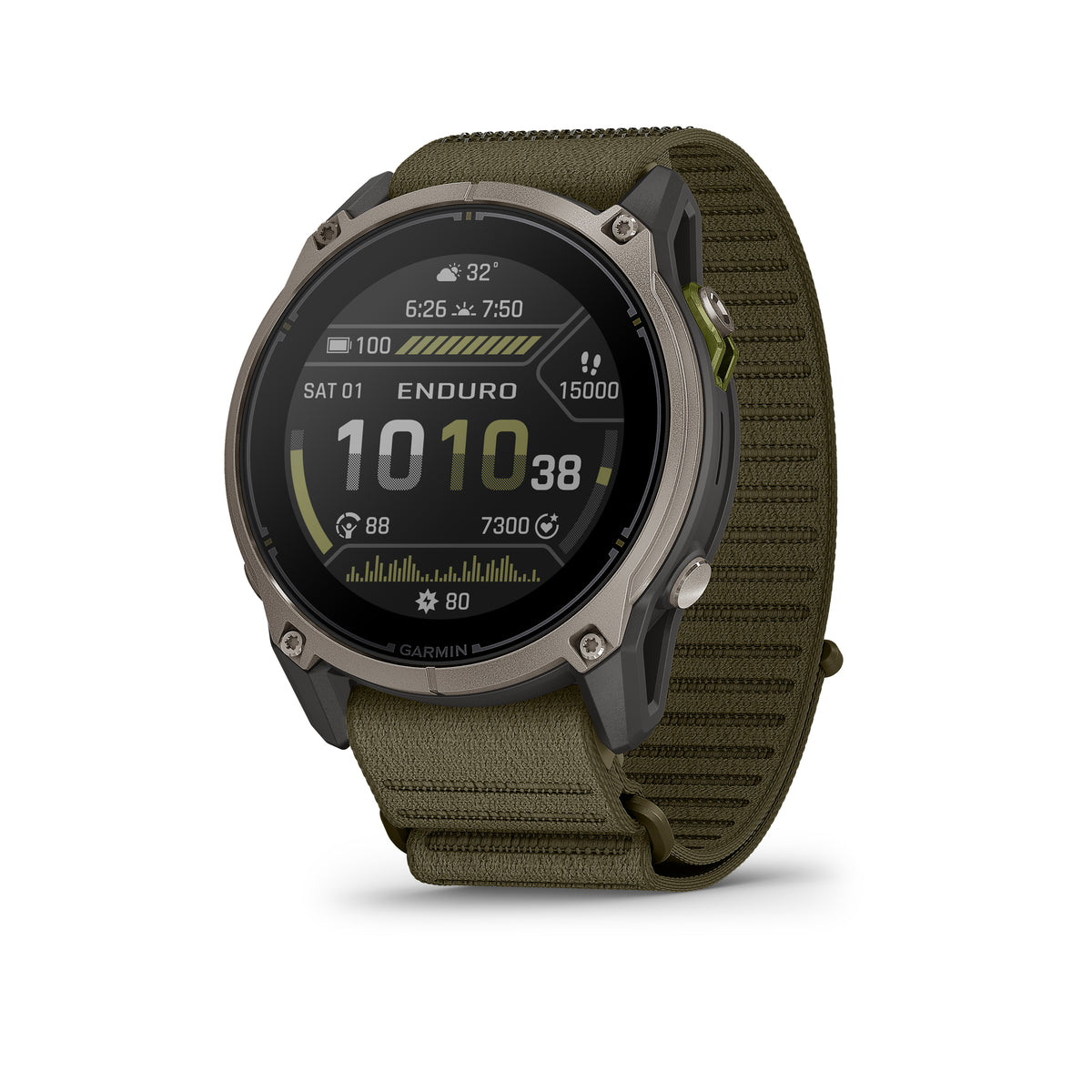 Enduro™ 4
Titanium with dark olive ComfortFit fabric band image 1
