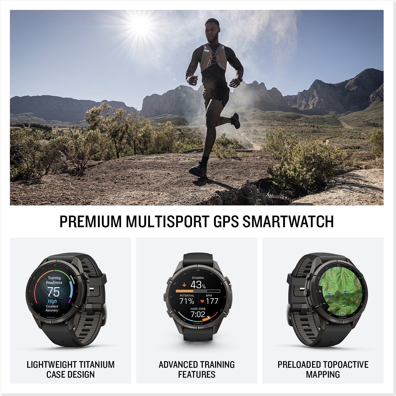 fēnix® 9 Pro – 43 mm
Carbon Gray DLC Titanium with Black/Pebble Gray Silicone Band image 5