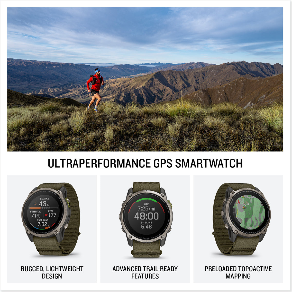 Enduro™ 4
Titanium with dark olive ComfortFit fabric band image 5