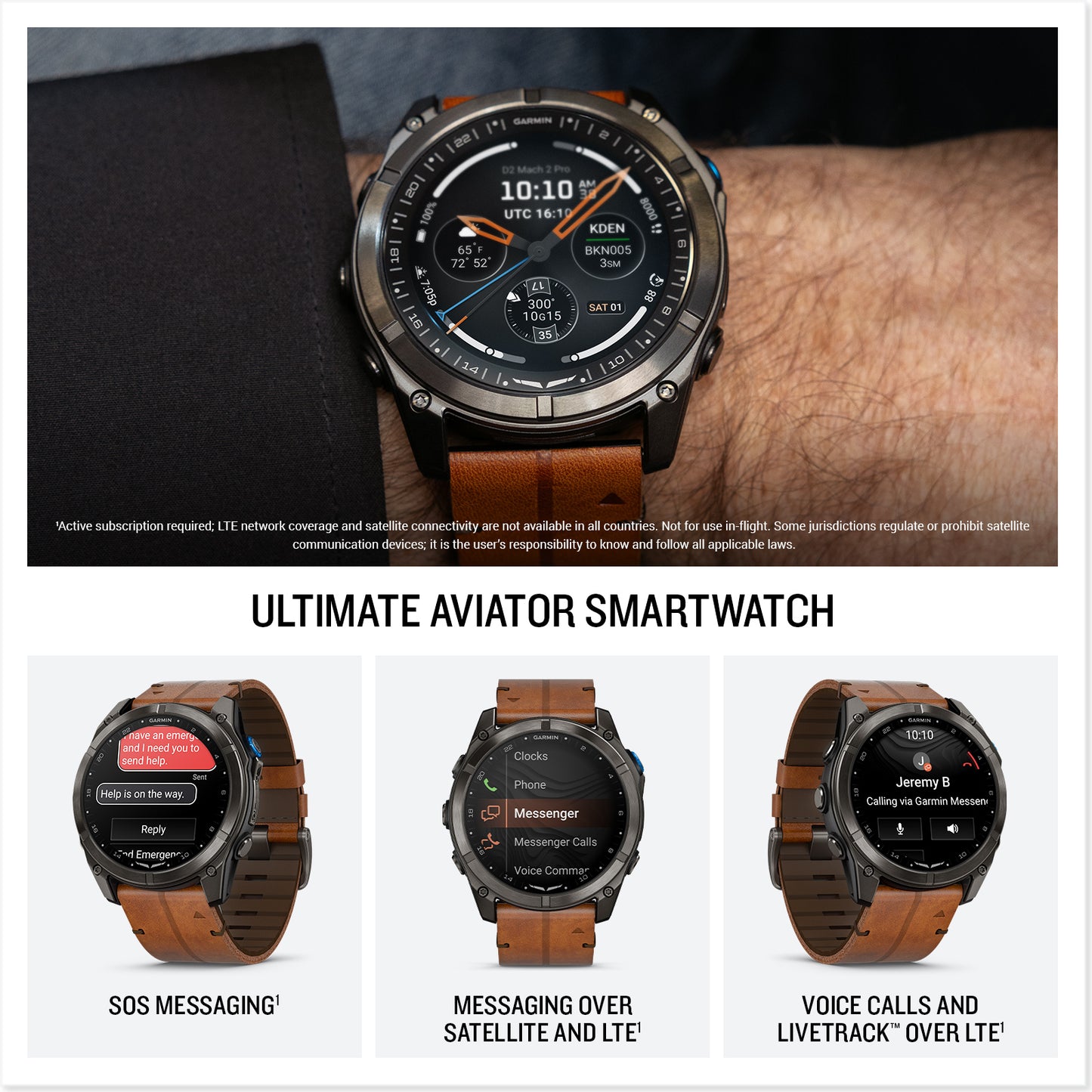 D2™ Mach 2 Pro
Carbon Gray DLC Titanium with Chestnut Leather Band image 5