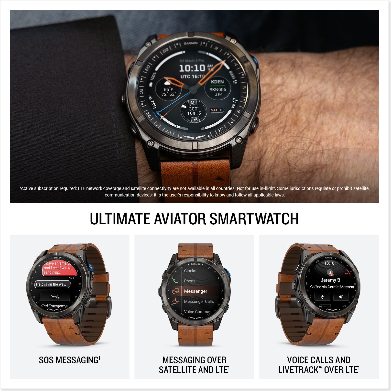 D2™ Mach 2 Pro
Carbon Gray DLC Titanium with Chestnut Leather Band image 5