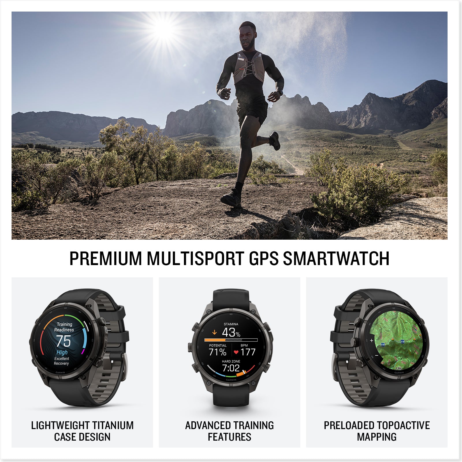 fēnix® 9 Pro – 47 mm
Carbon Gray DLC Titanium with Black/Pebble Gray Silicone Band image 5