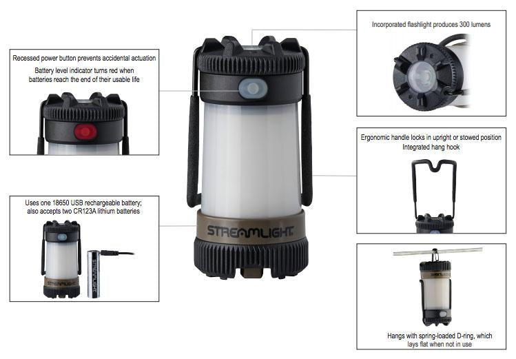 SIEGE X - COYOTE ULTRA-COMPACT 18650 USB POWERED HAND LANTERN