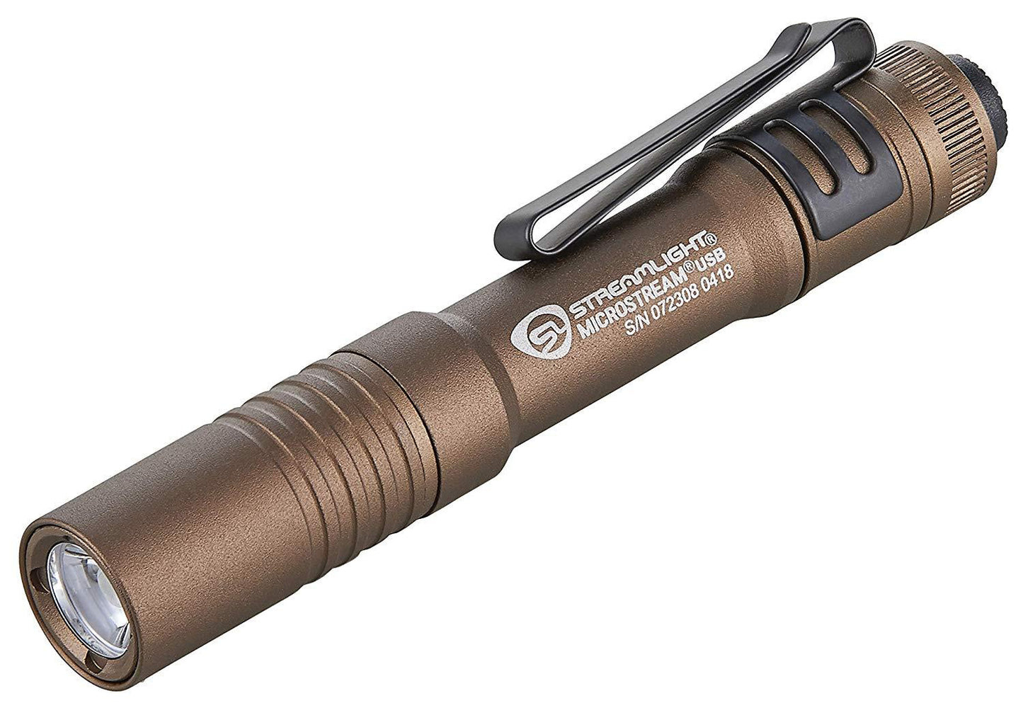 MICROSTREAM USB WITH 5" USB CORD AND LANYARD - CLAM ? COYOTE