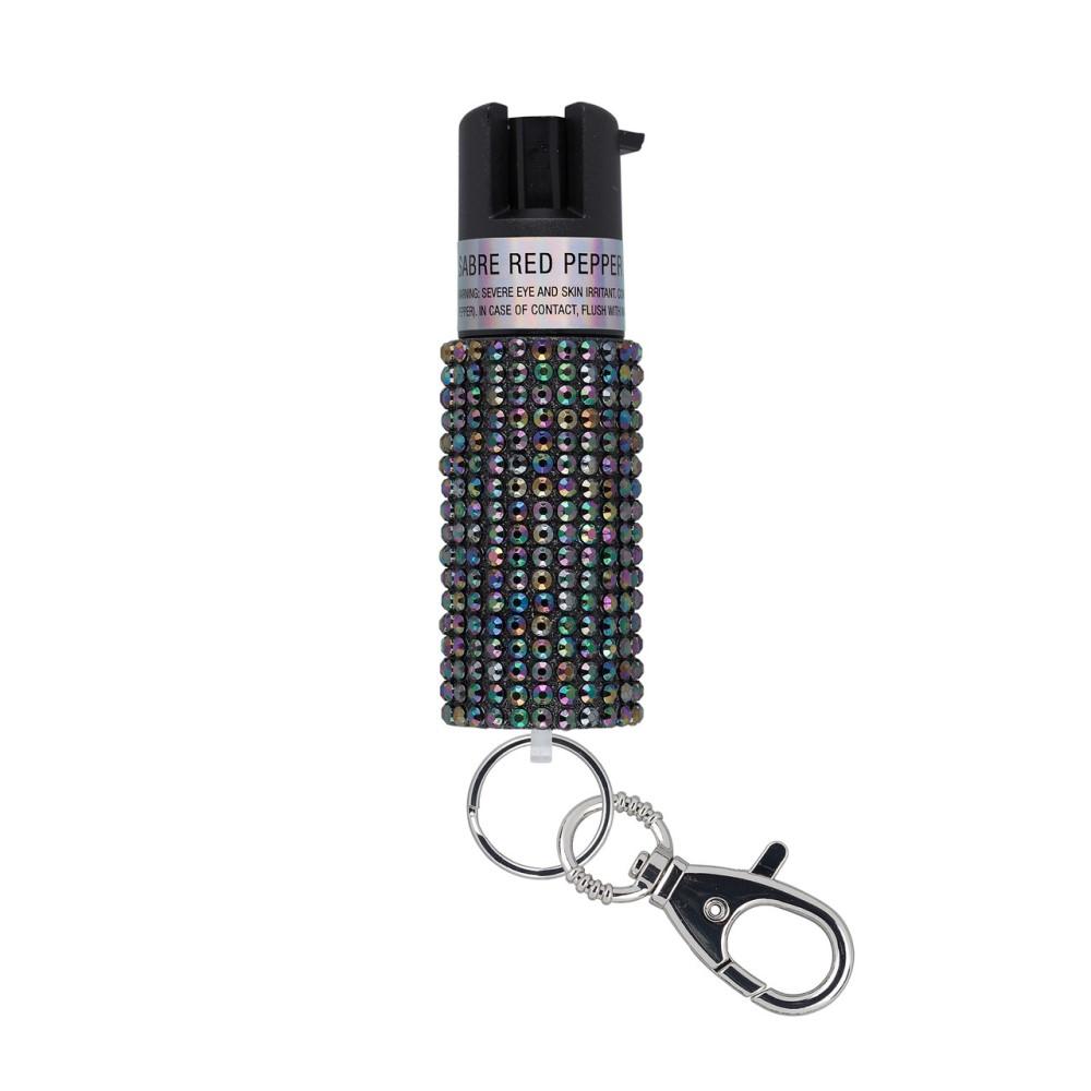 SABRE Jeweled Pepper Spray w/ Key Ring Black