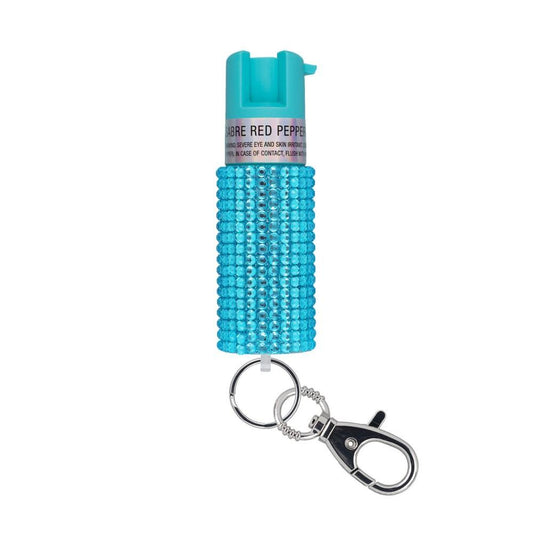 SABRE Jeweled Pepper Spray w/ Key Ring Teal