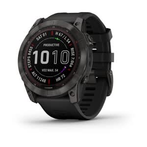 fēnix® 7X – Sapphire Solar Edition, Carbon Gray DLC Titanium with Black Band