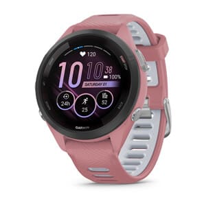 Forerunner® 265S, Black Bezel with Light Pink Case and Light Pink/Whitestone Silicone Band