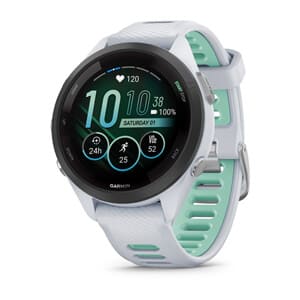 Forerunner® 265S, Black Bezel with Whitestone Case and Whitestone/Neo Tropic Silicone Band