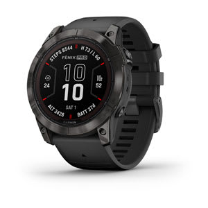 fēnix® 7X Pro – Sapphire Solar Edition, Carbon Gray DLC Titanium with Black Band