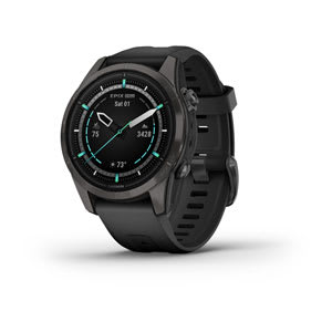 epix™ Pro (Gen 2) – Sapphire Edition | 42 mm, Carbon Gray DLC Titanium with Black Band