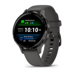 Venu® 3S, Slate Stainless Steel Bezel with Pebble Gray Case and Silicone Band