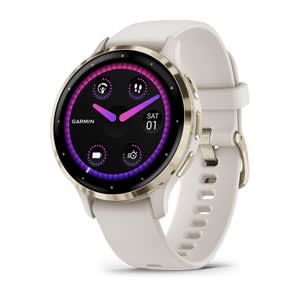 Venu® 3S, Soft Gold Stainless Steel Bezel with Ivory Case and Silicone Band