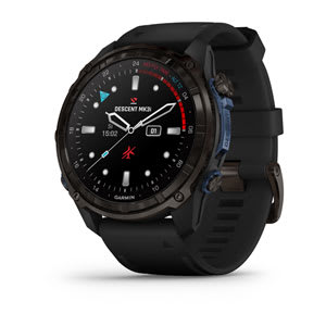 Descent™ Mk3i – 51 mm, Carbon Gray DLC Titanium with Black Silicone Band