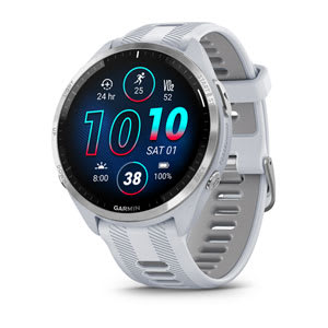 Forerunner® 965, Titanium Bezel with Whitestone Case and Whitestone/Powder Gray Silicone Band